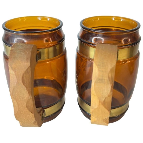 6 SiestaWare Western Roundup Barrel Mug Wood Handle Wagon Wheel Skull CampFire - Picture 11 of 14